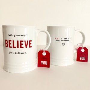 Fringe Studio Christmas Mugs Cups Set of 2